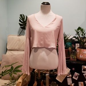 Flare Sleeve Chiffony Blouse
